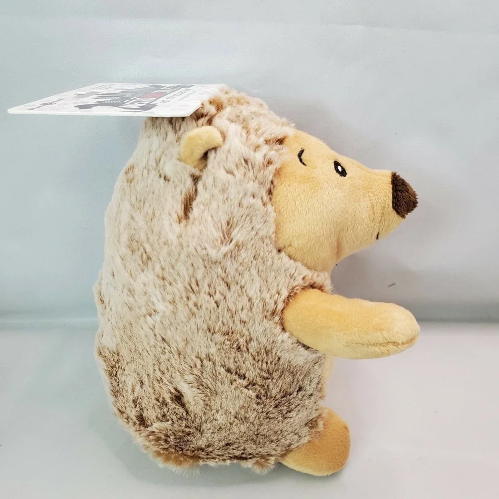 MetroPAWlin Pet Brown Hedgehog with Squeaker Puppy Dog Interactive Fun Plush Toy